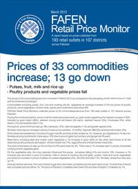 Price of 33 Commodities Increase; 13 Go Down