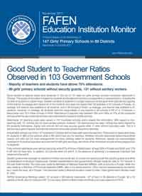 Good Student to Teacher Ratio Observed in 103 Government Schools