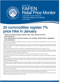 20 Commodities Register 7% Price Hike in January