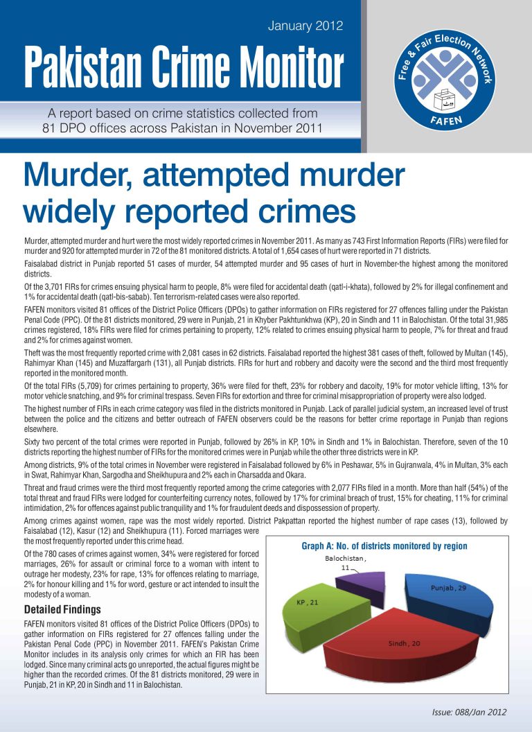Murder, Attempted Murder Widely Reported Crimes