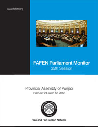 FAFEN Parliament Monitor Provincial Assembly of Punjab 35th Session Report