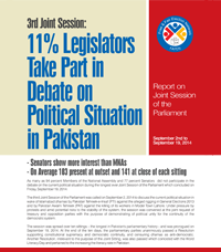 11% Legislators Take Part in Debate on Political Situation in Pakistan