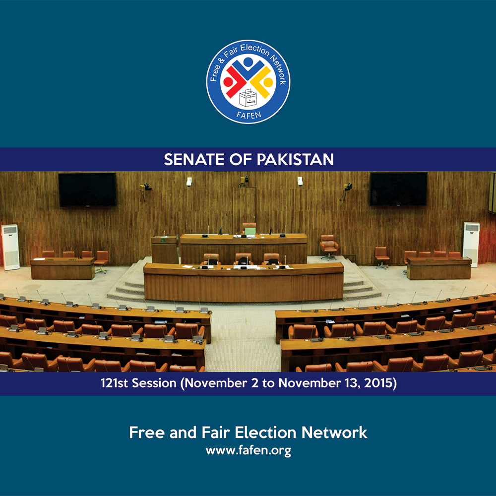 FAFEN Parliament Monitor Senate of Pakistan 121st Session Report