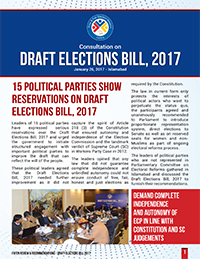 15 Political Parties Show Reservations on Draft Elections Bill 2017