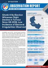 Ghotki-II By-Election Witnesses Slight Decline in Turnout Since GE-2018, Low Incidence of Electoral Irregularities Observed